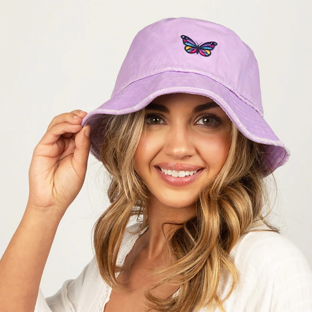 David and young Butterfly Icon lavendar Bucket Hat